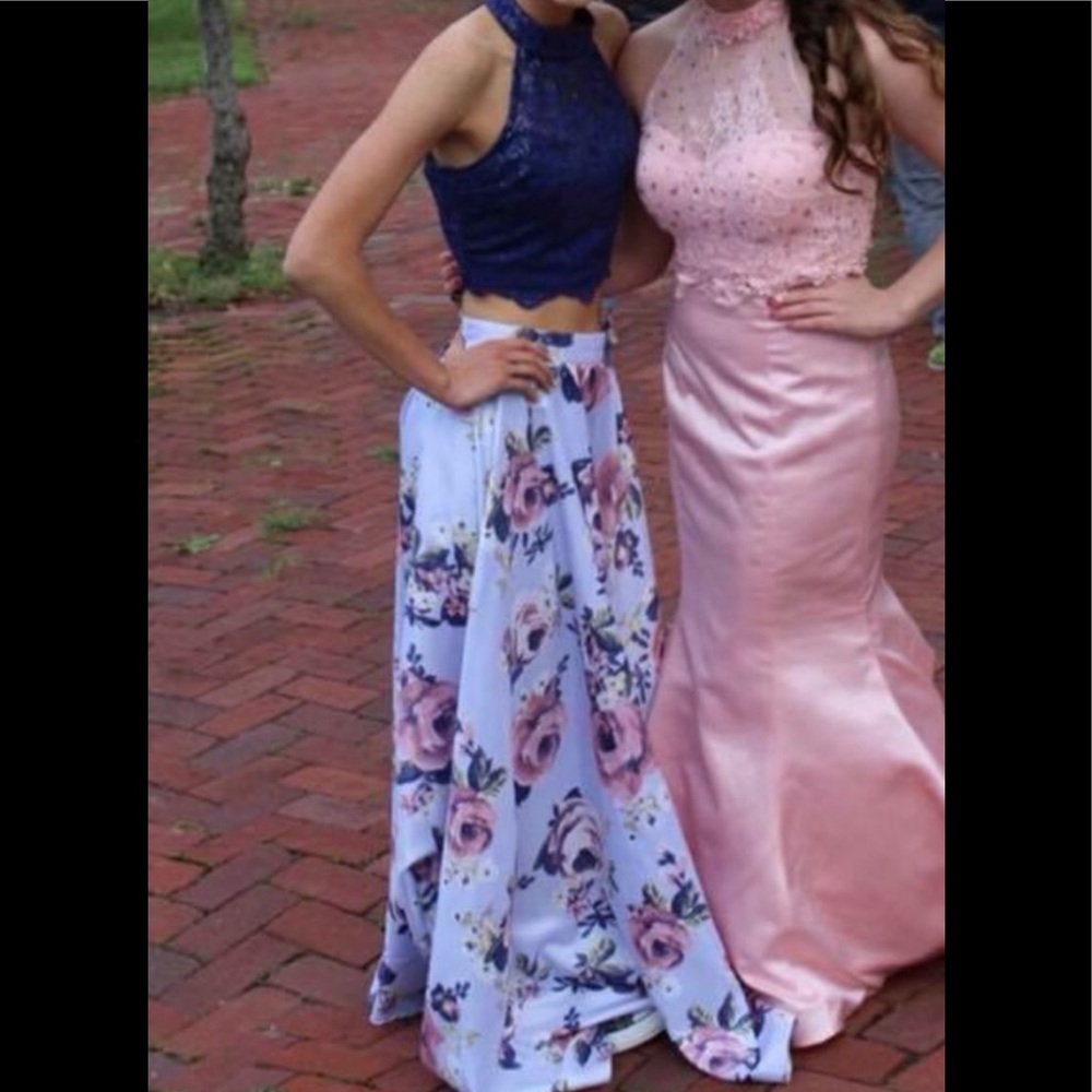 Two piece sleeveless prom dress worn once